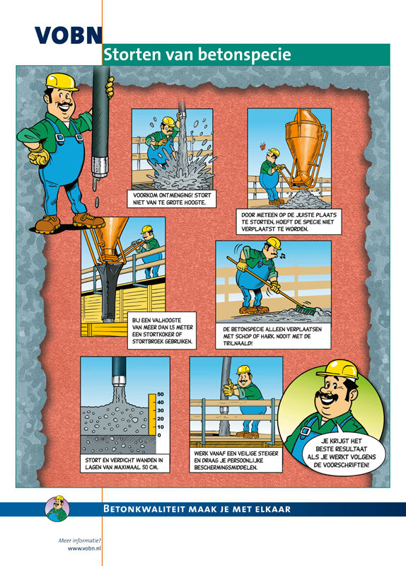Poster Storten van betonspecie Poster Storten van betonspecie